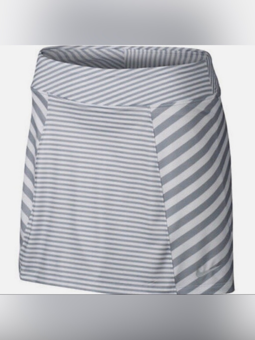 Nike Golf Dri-FIT Striped Skort Gray White Athletic Tennis Skirt S